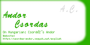 andor csordas business card